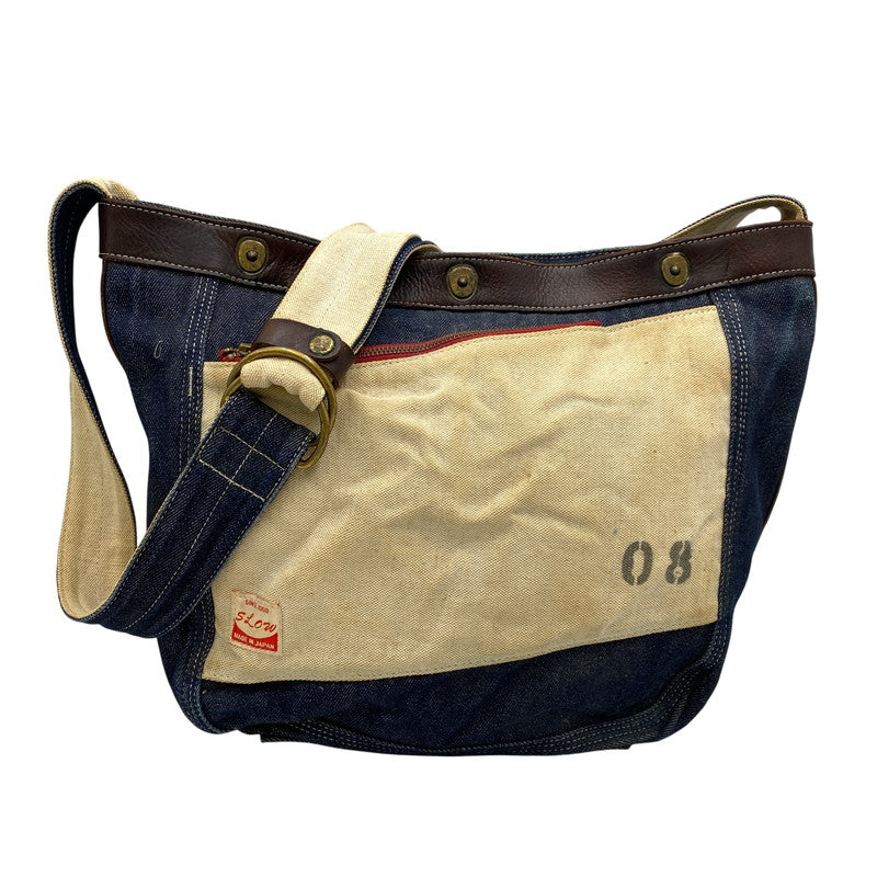 【現状渡し品】【メンズ/レディース】 SLOW スロウ 08 DENIM SHOULDER BAG デニム ショルダー バッグ カバン 188-260713-kh-10-izu カラー：マルチ 万代Net店