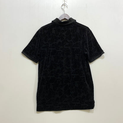 【中古品】【メンズ】 A BATHING APE アベイシングエイプ ジャガードシャドーカモパイル地 ポロシャツ 半袖 142-260708-yn-12-izu サイズ：M カラー：ブラック 万代Net店