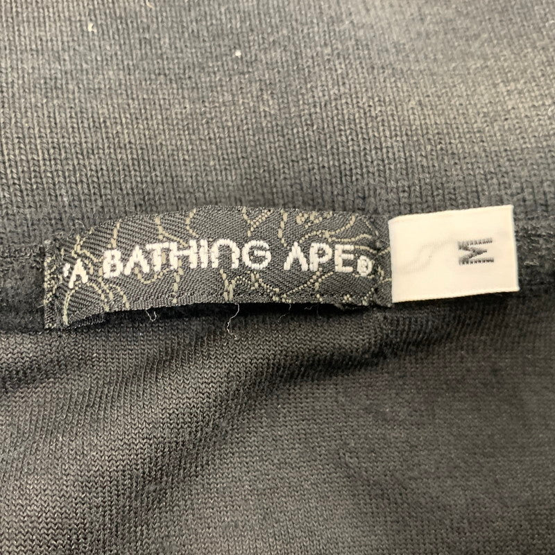 【中古品】【メンズ】 A BATHING APE アベイシングエイプ ジャガードシャドーカモパイル地 ポロシャツ 半袖 142-260708-yn-12-izu サイズ：M カラー：ブラック 万代Net店
