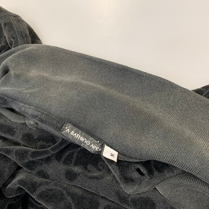 【中古品】【メンズ】 A BATHING APE アベイシングエイプ ジャガードシャドーカモパイル地 ポロシャツ 半袖 142-260708-yn-12-izu サイズ：M カラー：ブラック 万代Net店