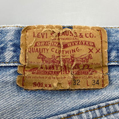【現状渡し品】【メンズ】 Levi's リーバイス 501XX DENIM PANTS デニムパンツ 刻印520 USA製 ジーンズ 157-260713-as-07-izu サイズ：32×34 カラー：ライトインディゴ 万代Net店