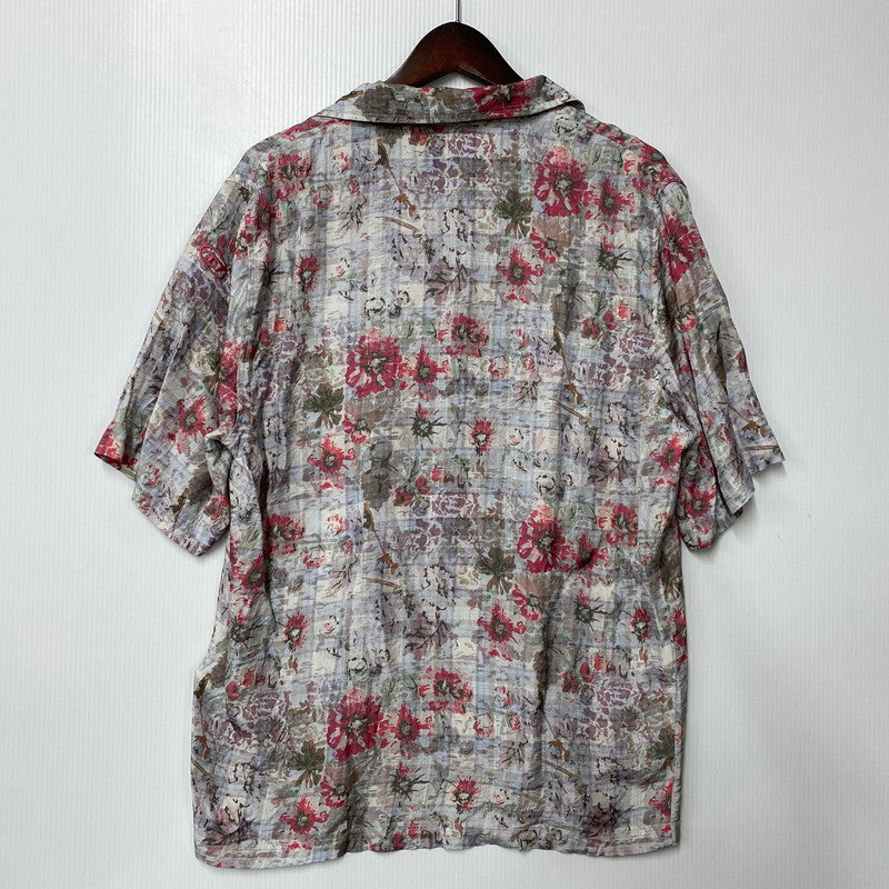 【中古品】【メンズ】 DIESEL ディーゼル FLOWER CHECK OPEN COLLAR S/S SHIRT フラワー チェック オープンカラー ショートスリーブ シャツ 半袖 141-260713-as-13-izu サイズ：46 カラー：マルチカラー 万代Net店