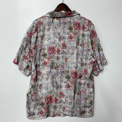 【中古品】【メンズ】 DIESEL ディーゼル FLOWER CHECK OPEN COLLAR S/S SHIRT フラワー チェック オープンカラー ショートスリーブ シャツ 半袖 141-260713-as-13-izu サイズ：46 カラー：マルチカラー 万代Net店