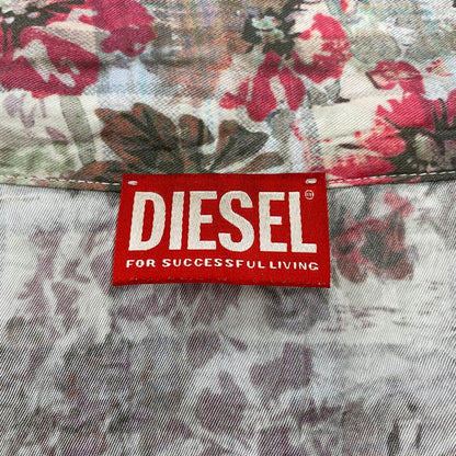 【中古品】【メンズ】 DIESEL ディーゼル FLOWER CHECK OPEN COLLAR S/S SHIRT フラワー チェック オープンカラー ショートスリーブ シャツ 半袖 141-260713-as-13-izu サイズ：46 カラー：マルチカラー 万代Net店