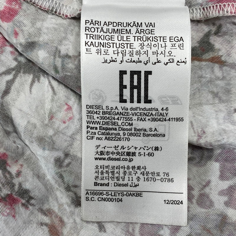 【中古品】【メンズ】 DIESEL ディーゼル FLOWER CHECK OPEN COLLAR S/S SHIRT フラワー チェック オープンカラー ショートスリーブ シャツ 半袖 141-260713-as-13-izu サイズ：46 カラー：マルチカラー 万代Net店