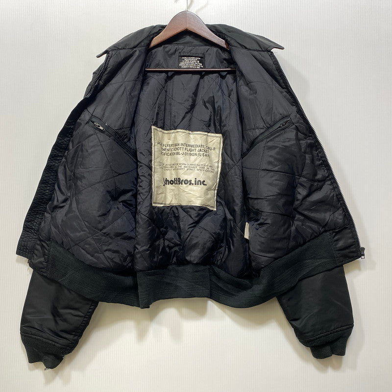 【中古品】【メンズ】 schott ショット CWU-R FLIGHT JACKET フライトジャケット 145-260708-as-07-izu サイズ：M カラー：ブラック 万代Net店
