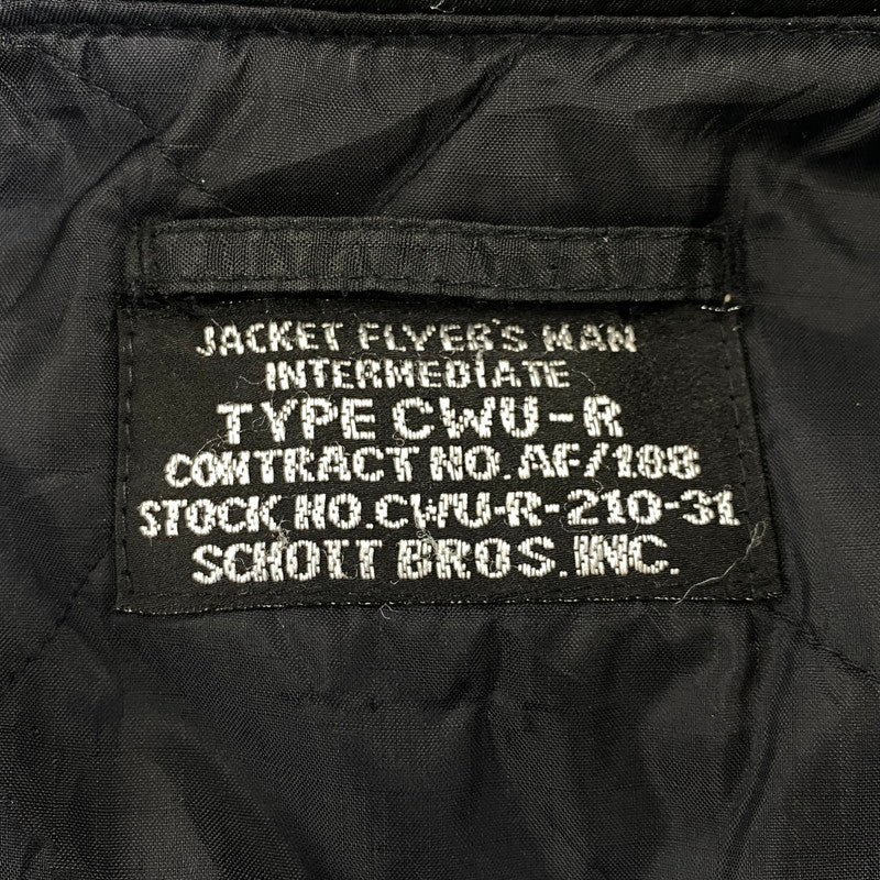 【中古品】【メンズ】 schott ショット CWU-R FLIGHT JACKET フライトジャケット 145-260708-as-07-izu サイズ：M カラー：ブラック 万代Net店