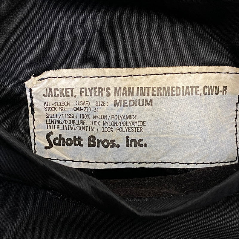 【中古品】【メンズ】 schott ショット CWU-R FLIGHT JACKET フライトジャケット 145-260708-as-07-izu サイズ：M カラー：ブラック 万代Net店