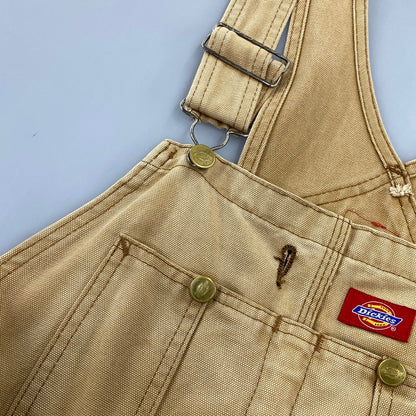【現状渡し品】【メンズ】 Dickies ディッキーズ DUCK BIB OVERALLS DB100RBD ダックビブオーバーオール メキシコ製 146-260713-as-21-izu サイズ：30×32 カラー：ベージュ 万代Net店