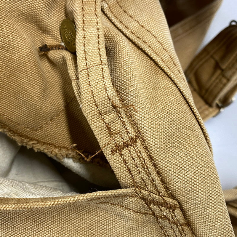 【現状渡し品】【メンズ】 Dickies ディッキーズ DUCK BIB OVERALLS DB100RBD ダックビブオーバーオール メキシコ製 146-260713-as-21-izu サイズ：30×32 カラー：ベージュ 万代Net店