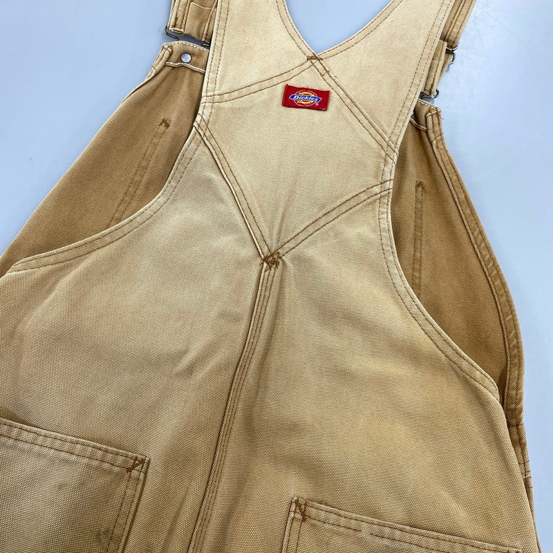 【現状渡し品】【メンズ】 Dickies ディッキーズ DUCK BIB OVERALLS DB100RBD ダックビブオーバーオール メキシコ製 146-260713-as-21-izu サイズ：30×32 カラー：ベージュ 万代Net店