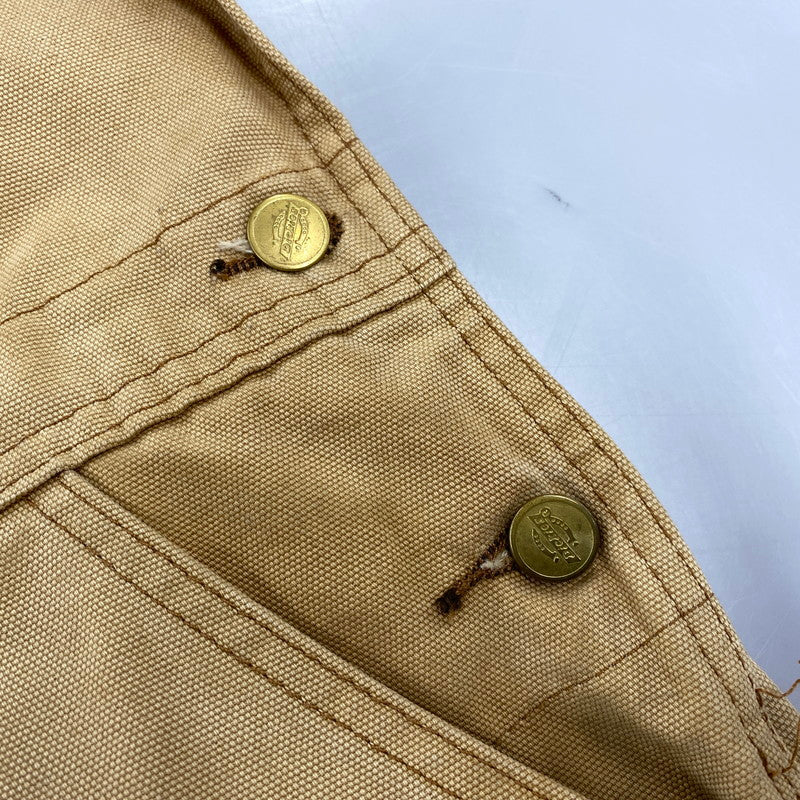【現状渡し品】【メンズ】 Dickies ディッキーズ DUCK BIB OVERALLS DB100RBD ダックビブオーバーオール メキシコ製 146-260713-as-21-izu サイズ：30×32 カラー：ベージュ 万代Net店