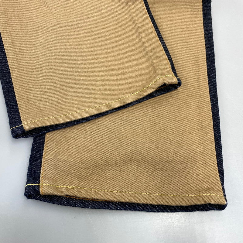 【中古品】【メンズ】 KOJIMA GENES OVER ALLS 児島ジーンズ DENIM PANTS デニムパンツ 切替 ジーンズ 156-260713-as-18-izu サイズ：32 カラー：インディゴ×ブラウン系 万代Net店