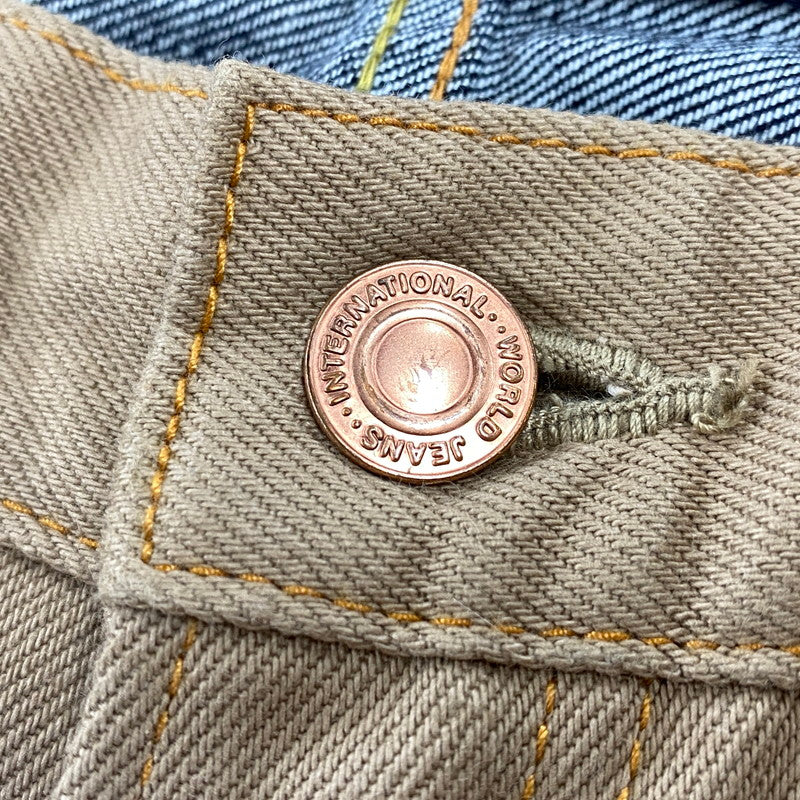 【中古品】【メンズ】 KOJIMA GENES OVER ALLS 児島ジーンズ DENIM PANTS デニムパンツ 切替 ジーンズ 156-260713-as-18-izu サイズ：32 カラー：インディゴ×ブラウン系 万代Net店