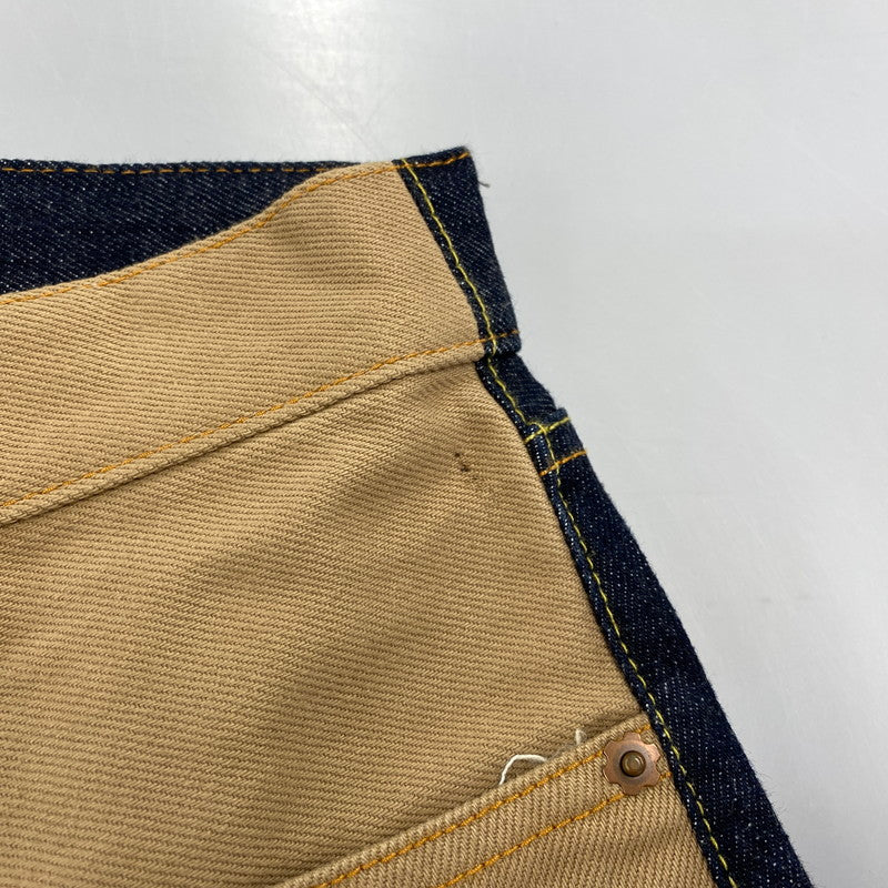 【中古品】【メンズ】 KOJIMA GENES OVER ALLS 児島ジーンズ DENIM PANTS デニムパンツ 切替 ジーンズ 156-260713-as-18-izu サイズ：32 カラー：インディゴ×ブラウン系 万代Net店