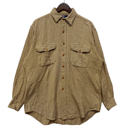 【中古品】【メンズ】 Polo by Ralph Lauren ポロバイラルフローレン L/S SHIRT ロングスリーブ シャツ 長袖 千鳥格子 146-260713-as-20-izu サイズ：M カラー：ベージュ×ブラウン 万代Net店