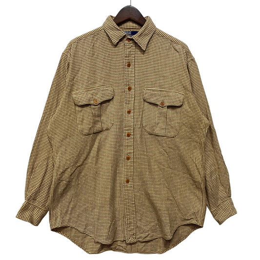 【中古品】【メンズ】 Polo by Ralph Lauren ポロバイラルフローレン L/S SHIRT ロングスリーブ シャツ 長袖 千鳥格子 146-260713-as-20-izu サイズ：M カラー：ベージュ×ブラウン 万代Net店