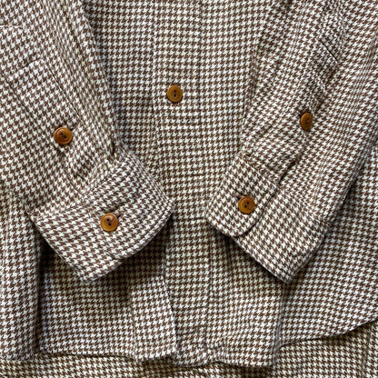 【中古品】【メンズ】 Polo by Ralph Lauren ポロバイラルフローレン L/S SHIRT ロングスリーブ シャツ 長袖 千鳥格子 146-260713-as-20-izu サイズ：M カラー：ベージュ×ブラウン 万代Net店