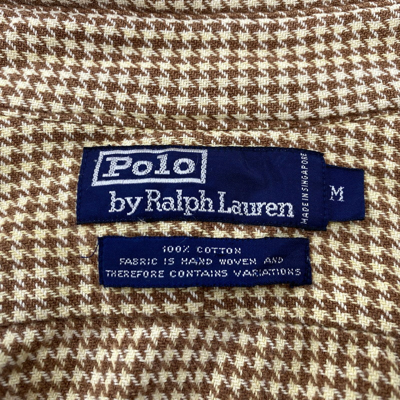 【中古品】【メンズ】 Polo by Ralph Lauren ポロバイラルフローレン L/S SHIRT ロングスリーブ シャツ 長袖 千鳥格子 146-260713-as-20-izu サイズ：M カラー：ベージュ×ブラウン 万代Net店