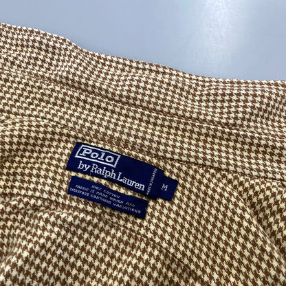 【中古品】【メンズ】 Polo by Ralph Lauren ポロバイラルフローレン L/S SHIRT ロングスリーブ シャツ 長袖 千鳥格子 146-260713-as-20-izu サイズ：M カラー：ベージュ×ブラウン 万代Net店