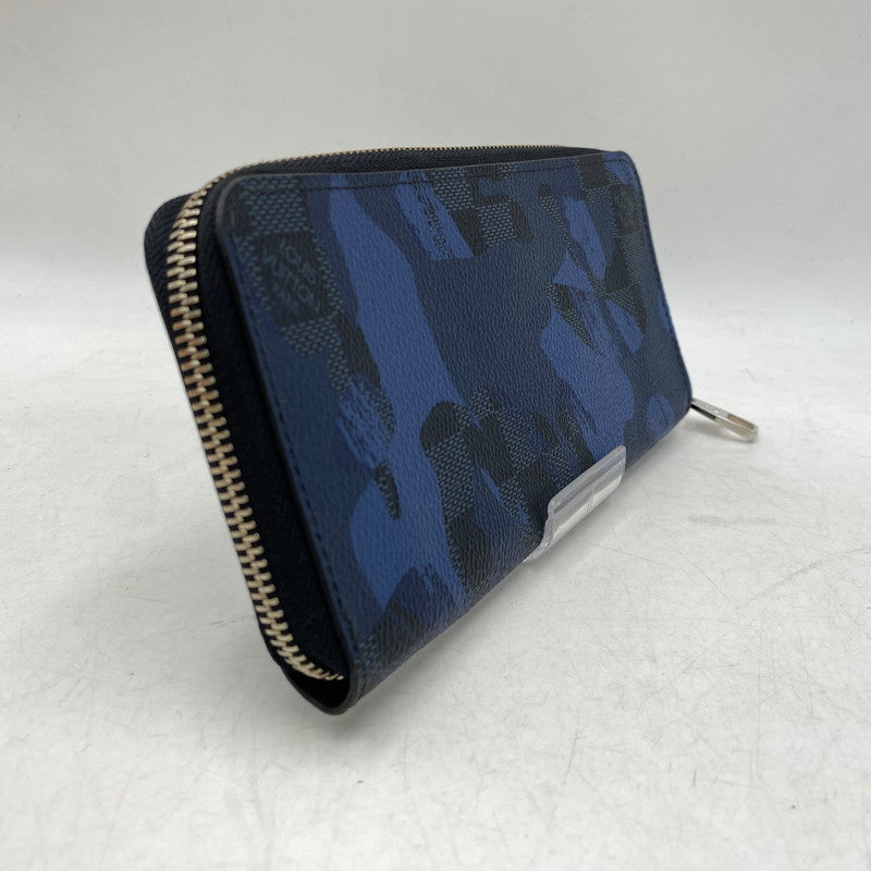【中古品】【メンズ/レディース】 LOUIS VUITTON ルイ・ヴィトン N63293 CA1176 ダミエ コバルトカモフラージュ ヴェルティカルト ジッピーウォレット 長財布 179-260709-kh-06-izu カラー：ブルー系 万代Net店