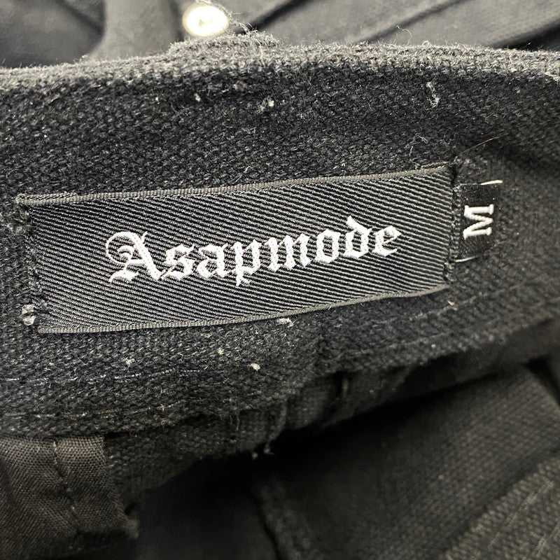 【中古品】【メンズ】 ASAPMODE エイサップモード STACKED CANVAS WIDE-LEG PANTS スタックド キャンバス ワイドレッグ パンツ ズボン ボトムス 153-260709-ya-06-izu サイズ：M カラー：ブラック 万代Net店