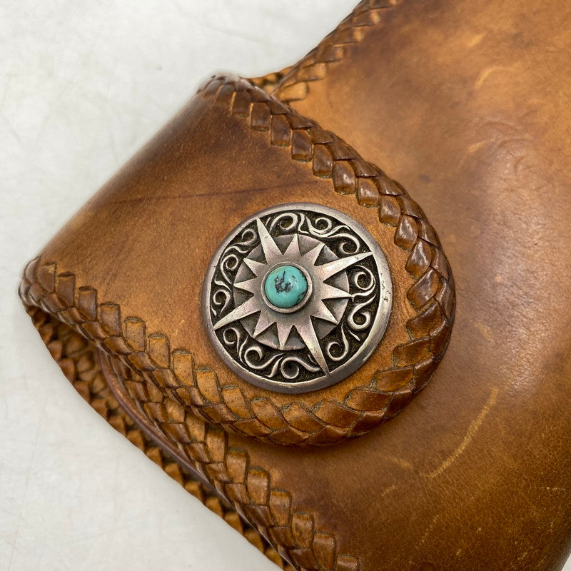 【中古品】【メンズ/レディース】 SAAD サード TURQUOISE CONCHO LEATHER LONG WALLET ターコイズ コンチョ レザー ロング ウォレット 財布 200-260709-kh-05-izu カラー：ブラウン 万代Net店