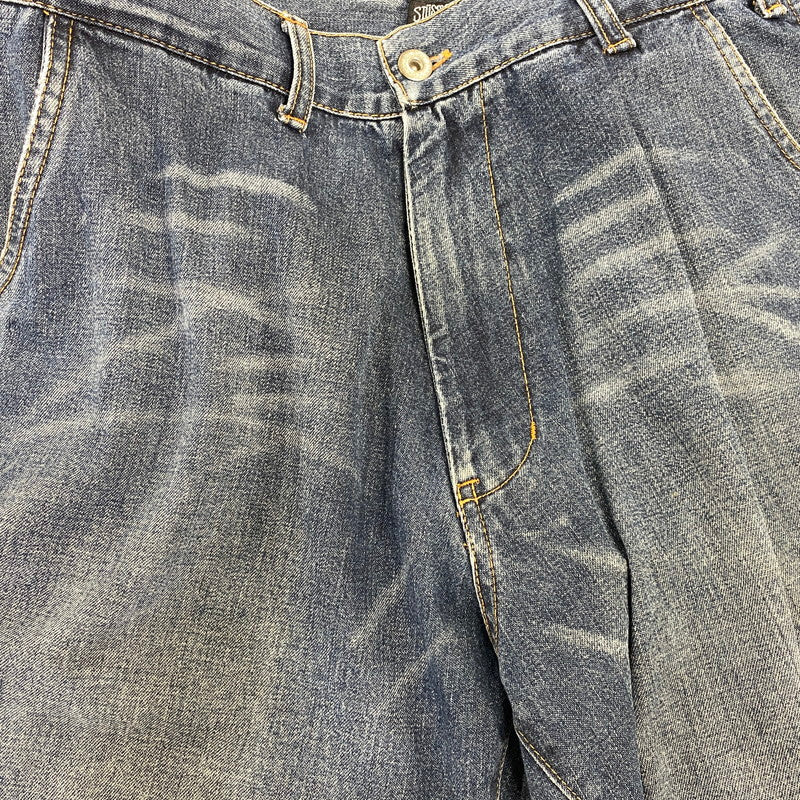 【中古品】【メンズ】 OLD STUSSY オールドステューシー WORK GEAR ワークギア 90S DENIM CARGO HALF PANTS デニム カーゴ ハーフ パンツ ボトムス 153-260709-ya-05-izu サイズ：32 カラー：インディゴ 万代Net店