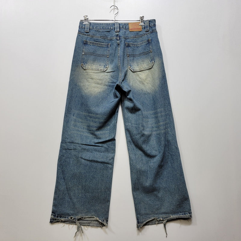 【中古品】【メンズ】 MASONPRINCE メイソンプリンス × THE GOD PARTICLE セミワイド ダメージ加工 デニムパンツ ジーンズ 158-260713-as-31-izu サイズ：4 カラー：インディゴ 万代Net店