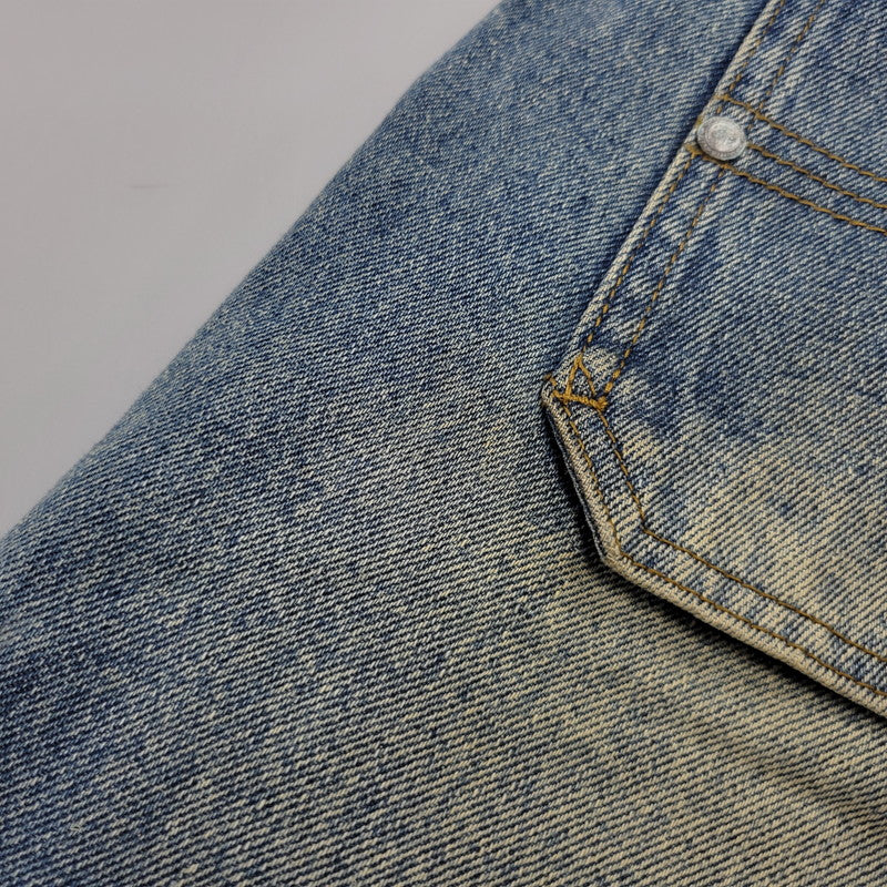【中古品】【メンズ】 MASONPRINCE メイソンプリンス × THE GOD PARTICLE セミワイド ダメージ加工 デニムパンツ ジーンズ 158-260713-as-31-izu サイズ：4 カラー：インディゴ 万代Net店