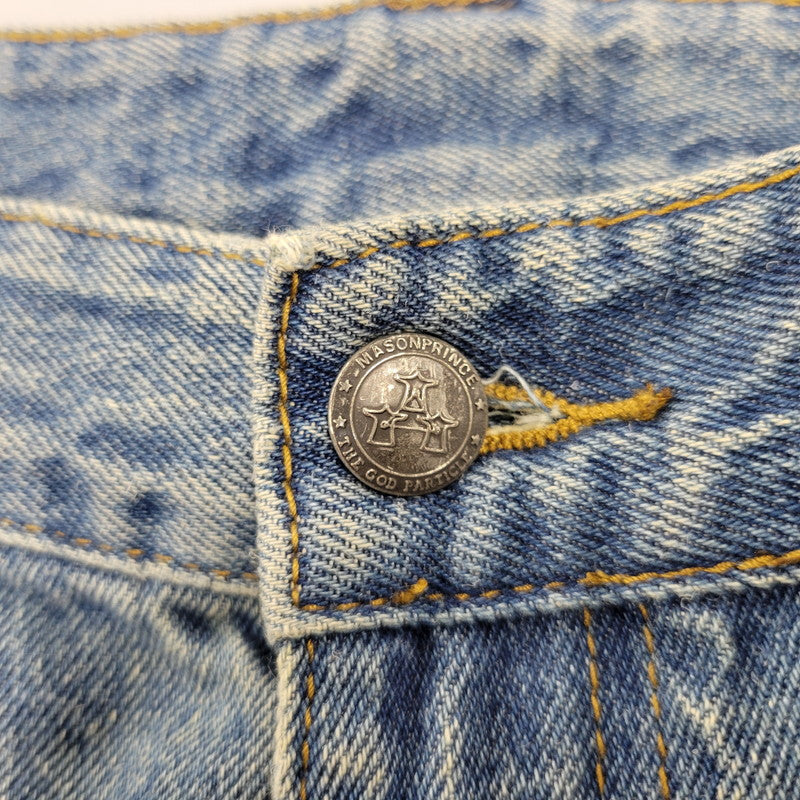 【中古品】【メンズ】 MASONPRINCE メイソンプリンス × THE GOD PARTICLE セミワイド ダメージ加工 デニムパンツ ジーンズ 158-260713-as-31-izu サイズ：4 カラー：インディゴ 万代Net店