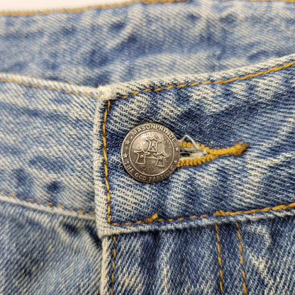 【中古品】【メンズ】 MASONPRINCE メイソンプリンス × THE GOD PARTICLE セミワイド ダメージ加工 デニムパンツ ジーンズ 158-260713-as-31-izu サイズ：4 カラー：インディゴ 万代Net店