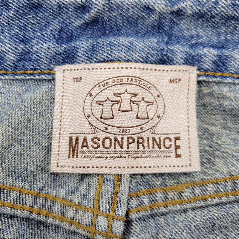 【中古品】【メンズ】 MASONPRINCE メイソンプリンス × THE GOD PARTICLE セミワイド ダメージ加工 デニムパンツ ジーンズ 158-260713-as-31-izu サイズ：4 カラー：インディゴ 万代Net店