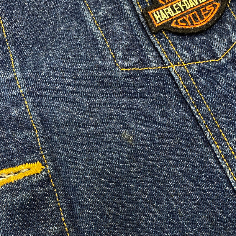 【中古品】【メンズ】 HARLEY-DAVIDSON ハーレーダビッドソン 90S H.D.C. CORP PATCH DENIM TRACKER JACKET エイチディーシー コープ パッチ デニム トラッカージャケット アウター 146-260709-ya-03-izu サイズ：L カラー：インディゴ 万代Net店