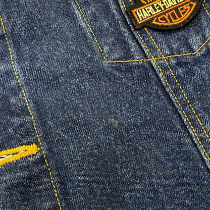 【中古品】【メンズ】 HARLEY-DAVIDSON ハーレーダビッドソン 90S H.D.C. CORP PATCH DENIM TRACKER JACKET エイチディーシー コープ パッチ デニム トラッカージャケット アウター 146-260709-ya-03-izu サイズ：L カラー：インディゴ 万代Net店