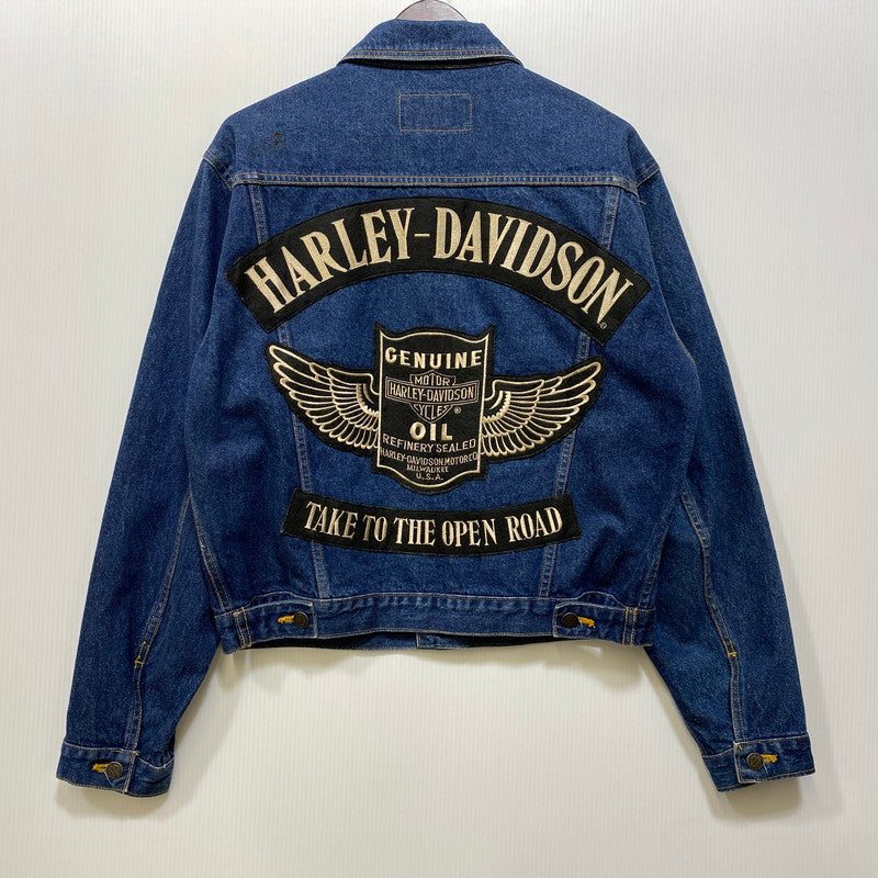 【中古品】【メンズ】 HARLEY-DAVIDSON ハーレーダビッドソン 90S H.D.C. CORP PATCH DENIM TRACKER JACKET エイチディーシー コープ パッチ デニム トラッカージャケット アウター 146-260709-ya-03-izu サイズ：L カラー：インディゴ 万代Net店