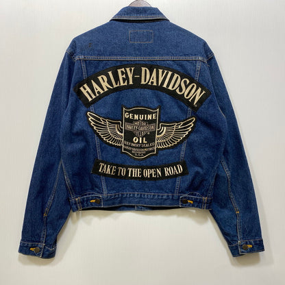 【中古品】【メンズ】 HARLEY-DAVIDSON ハーレーダビッドソン 90S H.D.C. CORP PATCH DENIM TRACKER JACKET エイチディーシー コープ パッチ デニム トラッカージャケット アウター 146-260709-ya-03-izu サイズ：L カラー：インディゴ 万代Net店