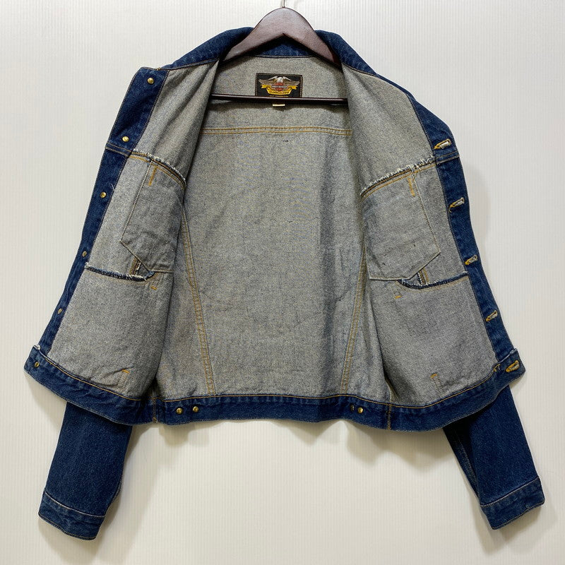 【中古品】【メンズ】 HARLEY-DAVIDSON ハーレーダビッドソン 90S H.D.C. CORP PATCH DENIM TRACKER JACKET エイチディーシー コープ パッチ デニム トラッカージャケット アウター 146-260709-ya-03-izu サイズ：L カラー：インディゴ 万代Net店