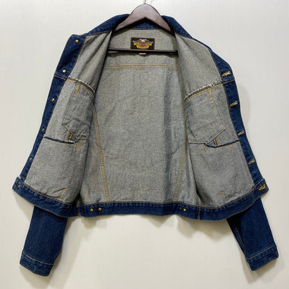 【中古品】【メンズ】 HARLEY-DAVIDSON ハーレーダビッドソン 90S H.D.C. CORP PATCH DENIM TRACKER JACKET エイチディーシー コープ パッチ デニム トラッカージャケット アウター 146-260709-ya-03-izu サイズ：L カラー：インディゴ 万代Net店