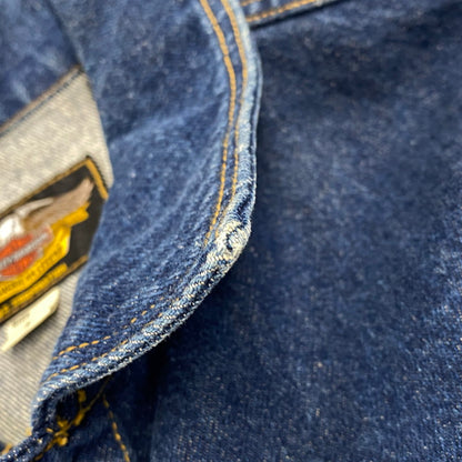 【中古品】【メンズ】 HARLEY-DAVIDSON ハーレーダビッドソン 90S H.D.C. CORP PATCH DENIM TRACKER JACKET エイチディーシー コープ パッチ デニム トラッカージャケット アウター 146-260709-ya-03-izu サイズ：L カラー：インディゴ 万代Net店