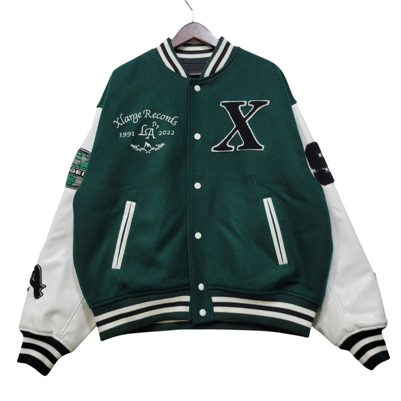 【中古品】【メンズ】 XLARGE エクストララージ OG LOGO VARSITY JACKET 101224021007 OGロゴ バーシティジャケット 142-260713-as-30-izu サイズ：L カラー：グリーン 万代Net店