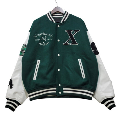 【中古品】【メンズ】 XLARGE エクストララージ OG LOGO VARSITY JACKET 101224021007 OGロゴ バーシティジャケット 142-260713-as-30-izu サイズ：L カラー：グリーン 万代Net店
