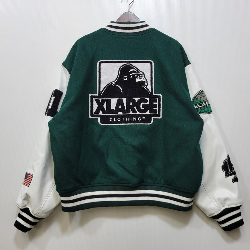 【中古品】【メンズ】 XLARGE エクストララージ OG LOGO VARSITY JACKET 101224021007 OGロゴ バーシティジャケット 142-260713-as-30-izu サイズ：L カラー：グリーン 万代Net店