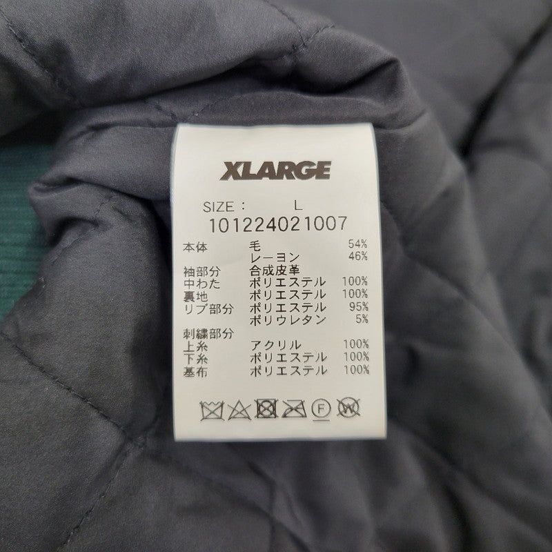 【中古品】【メンズ】 XLARGE エクストララージ OG LOGO VARSITY JACKET 101224021007 OGロゴ バーシティジャケット 142-260713-as-30-izu サイズ：L カラー：グリーン 万代Net店
