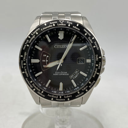 【中古品】【メンズ/レディース】 CITIZEN シチズン ECO-DRIVE H145-S073553 エコドライブ アナログ 電波ソーラー 腕時計 197-260711-as-20-izu カラー：シルバー×ブラック 万代Net店
