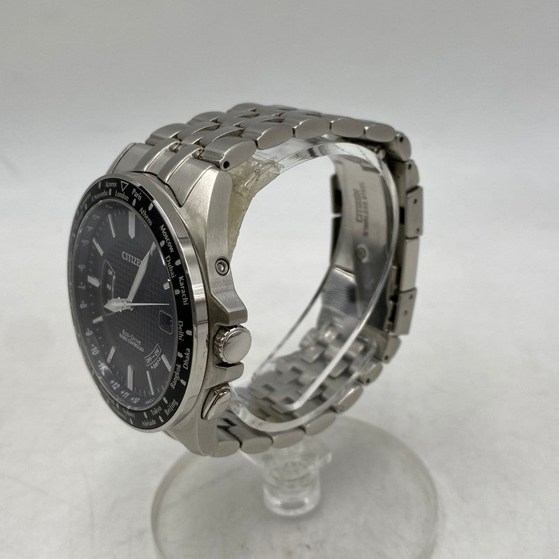 【中古品】【メンズ/レディース】 CITIZEN シチズン ECO-DRIVE H145-S073553 エコドライブ アナログ 電波ソーラー 腕時計 197-260711-as-20-izu カラー：シルバー×ブラック 万代Net店