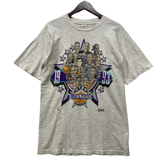 【中古品】【メンズ】 SALEM SPORTSWEAR サレム スポーツウェア USA製 両シングル 90S 1993 NBA ALL-STAR WEEKEND オールスター ウィークエンド ウェア SS TEE ショートスリーブ Tシャツ トップス 半袖 146-260709-ya-02-izu サイズ：M カラー：アッシュグレー 万代Net店