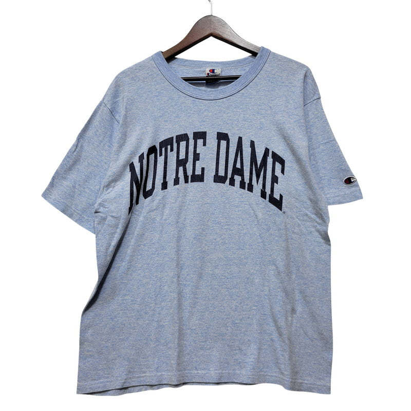 【中古品】【メンズ】 Champion チャンピオン NOTRE DAME SS TEE ノートルダム ショートスリーブ Tシャツ 半袖 刺繍青タグ 146-260713-as-28-izu サイズ：M カラー：ライトブルー 万代Net店