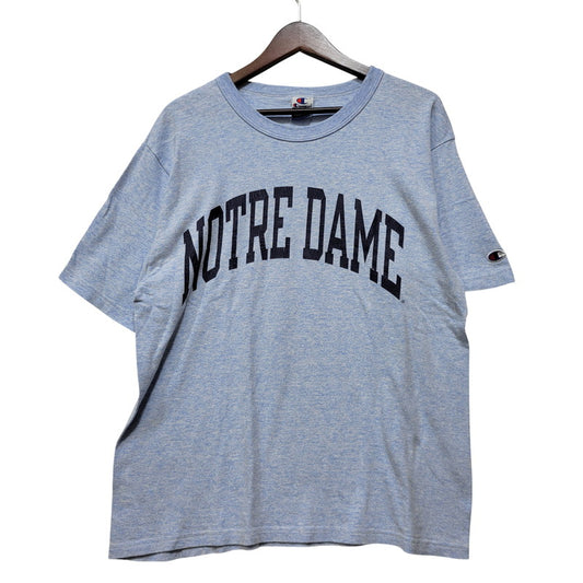 【中古品】【メンズ】 Champion チャンピオン NOTRE DAME SS TEE ノートルダム ショートスリーブ Tシャツ 半袖 刺繍青タグ 146-260713-as-28-izu サイズ：M カラー：ライトブルー 万代Net店
