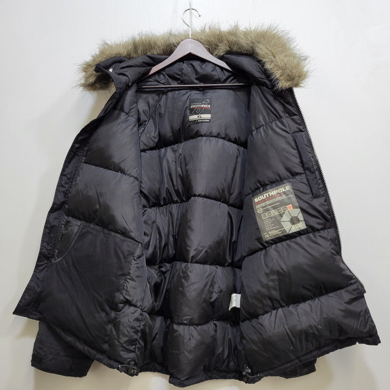 【中古品】【メンズ】 SOUTHPOLE サウスポール HOODED DOWN JACKET フーデッド ダウンジャケット ファー付き 146-260715-as-13-izu サイズ：XL カラー：ブラック 万代Net店